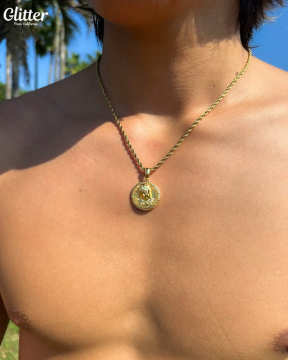 Glitter Saint Mary Coin Pendant