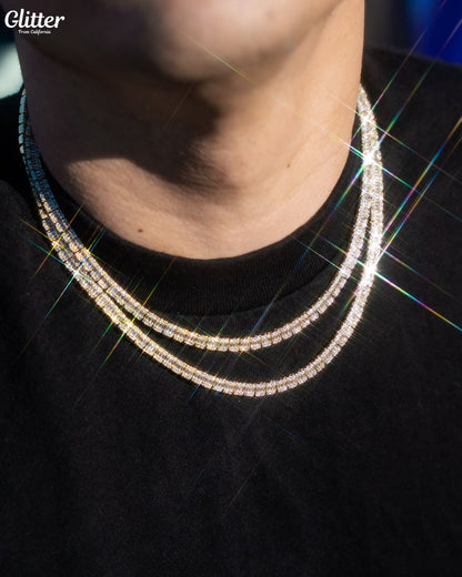 Baguette Tennis Chain Necklace【5mm】