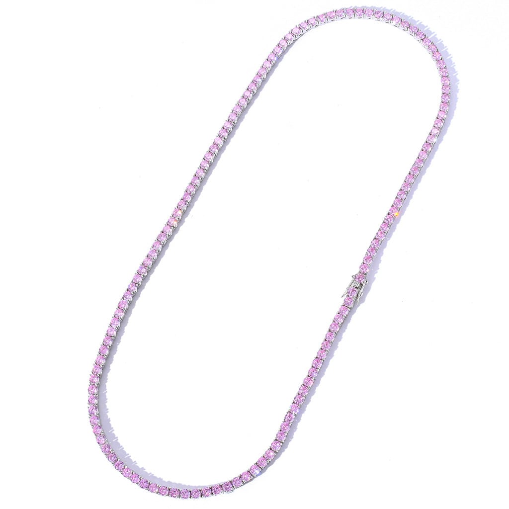 Luxury Tennis Necklace 【4mm / PINK】