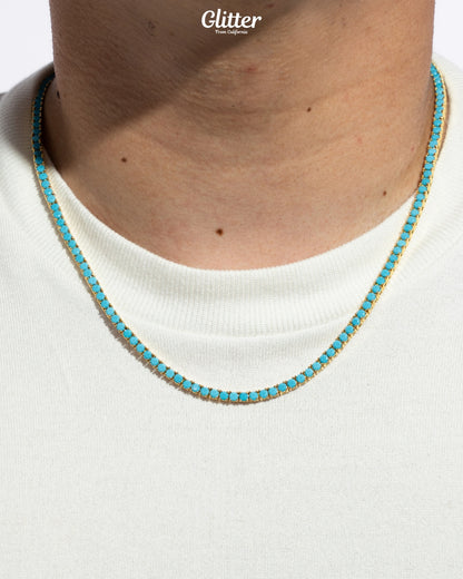 Turquoise Tennis Chain Necklace