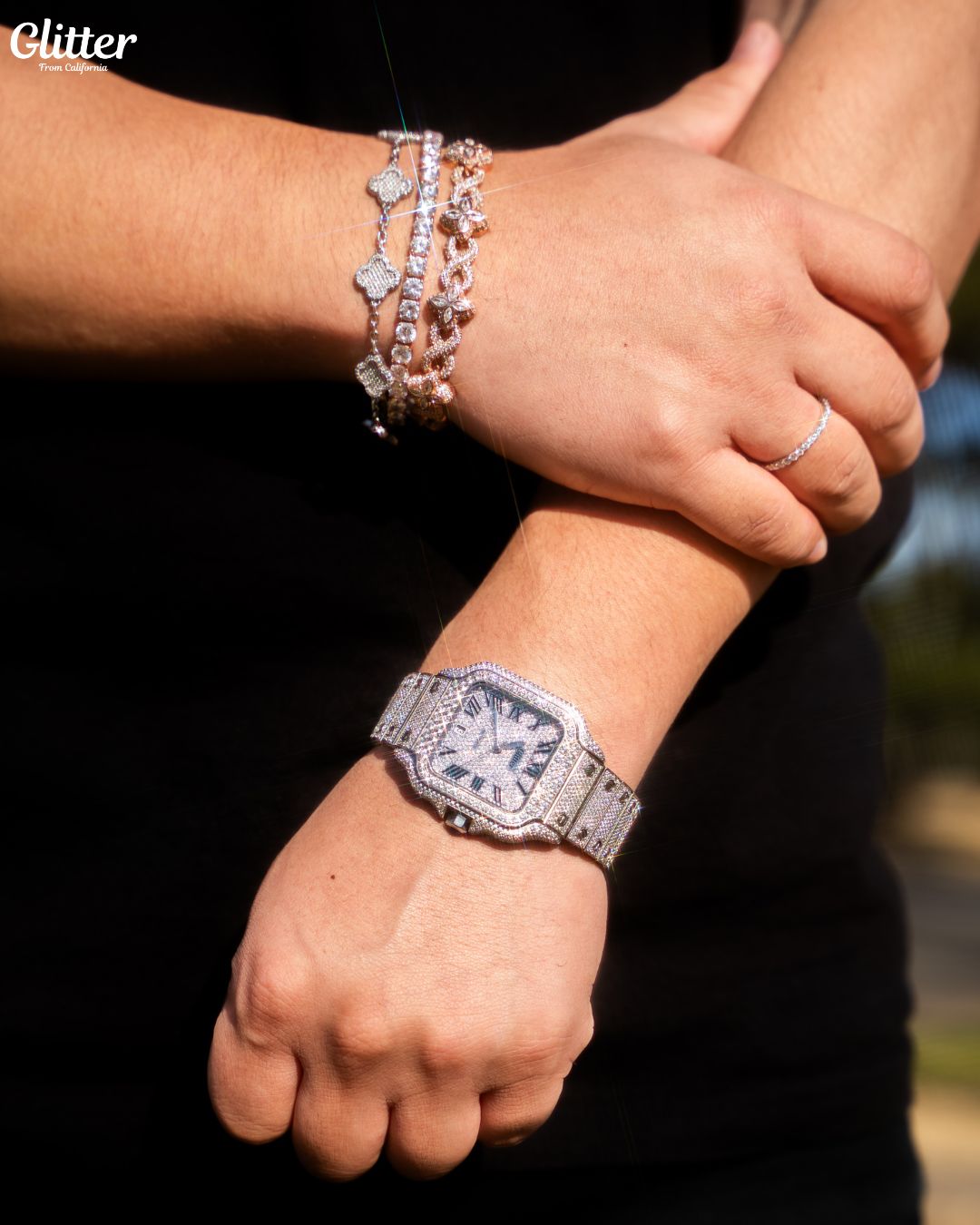 時計 Glitter Iced Greek Dial Diamond Watch Iced Greek Dial Diamond Watch – Glitter