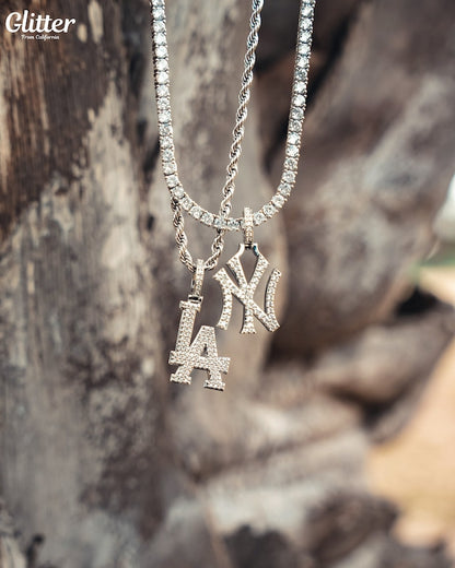s925 Iced Out NY Pendant