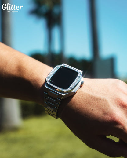 Iced Bezel Apple Watch Case 【SILVER】