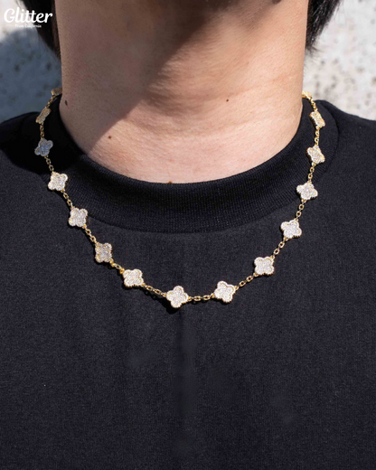 s925 Iced Out Motif Chain Necklace