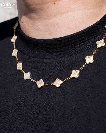 s925 Iced Out Motif Chain Necklace
