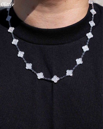 s925 Iced Out Motif Chain Necklace