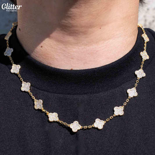 s925 Iced Out Motif Chain Necklace