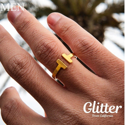 【T letter】 Ring & Bangle Set