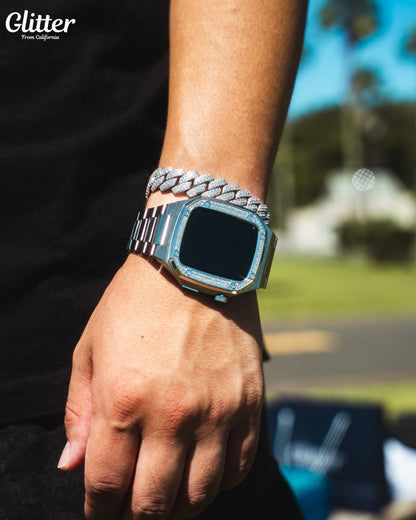 Iced Bezel Apple Watch Case 【SILVER】