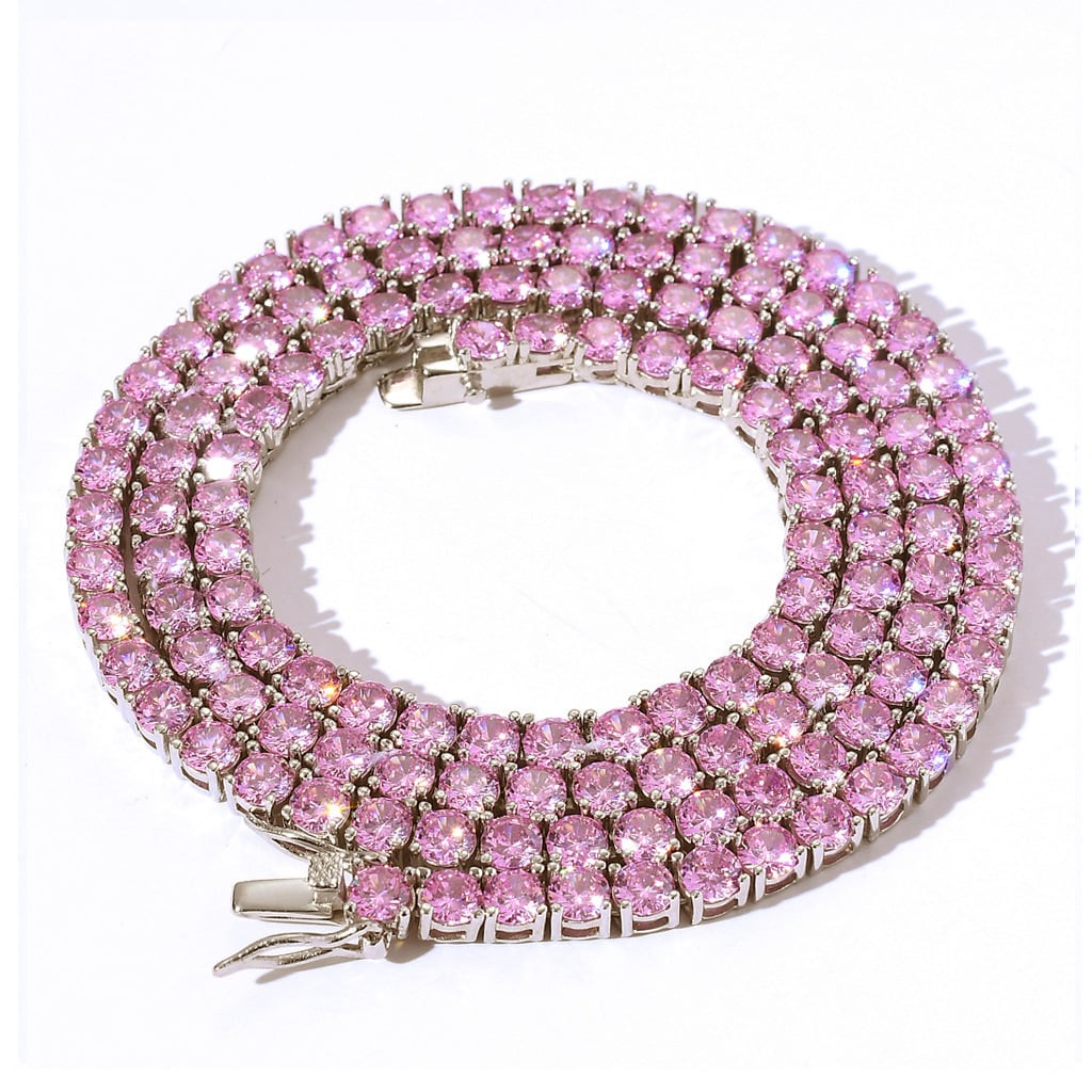 Luxury Tennis Necklace 【4mm / PINK】