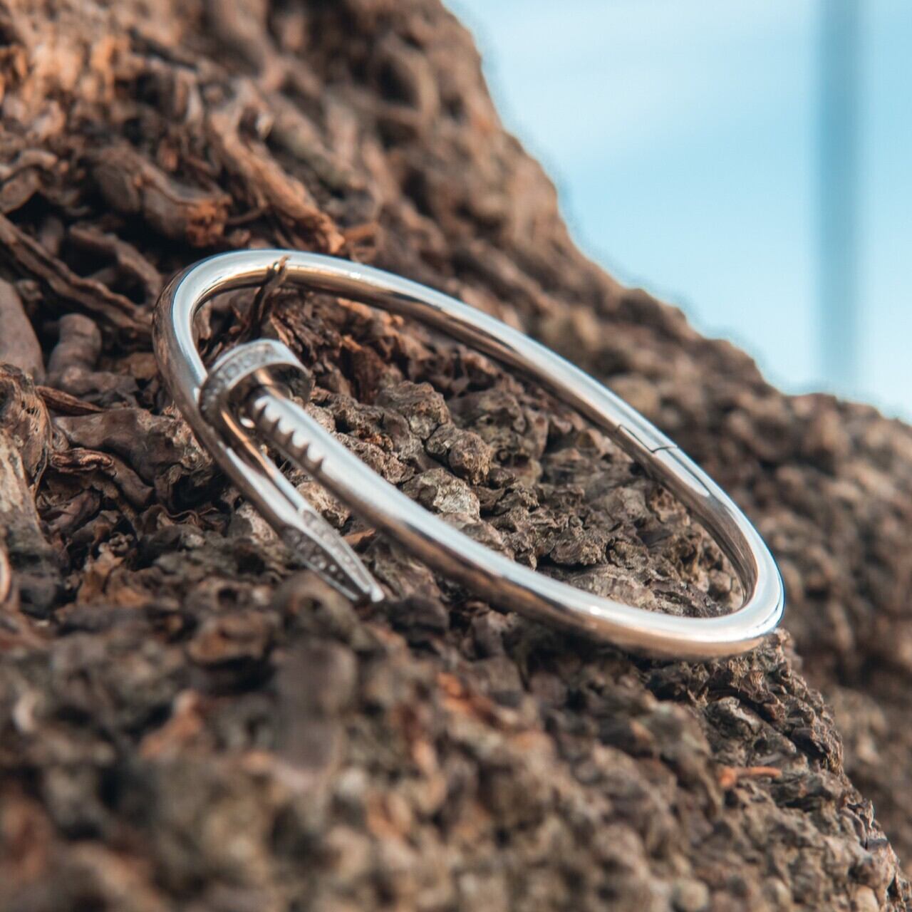 Zircon Nail Bangle 【SILVER】