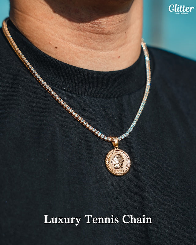 s925 Glitter Indian Coin Pendant