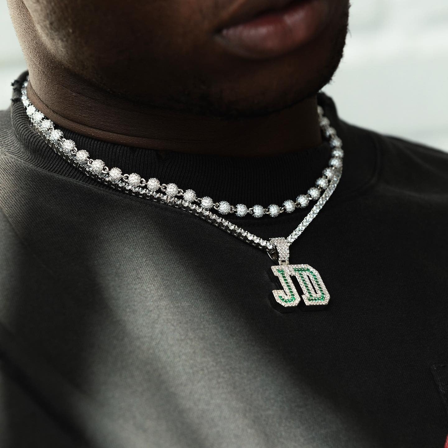 Iced Out Ball Necklace 【GOLD/ WHITE GOLD】