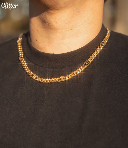 Miami Cuban GLITTER Logo Chain 【8mm】