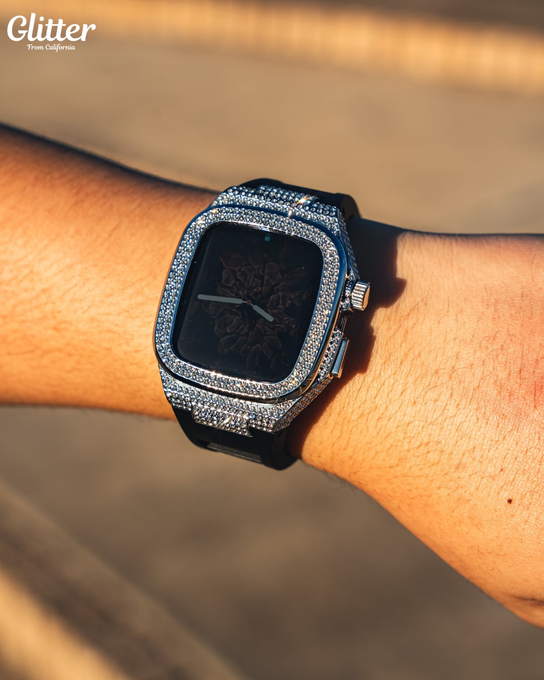 Iced Out Apple Watch Case 【SILVER】