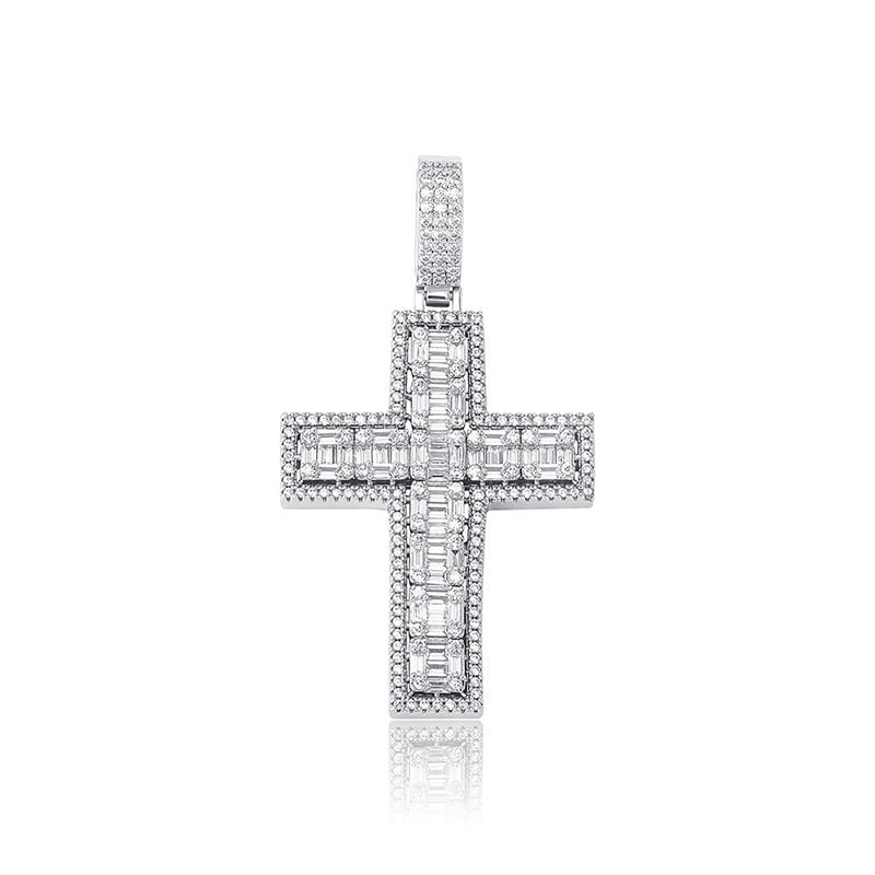 Baguette Diamond Cross Necklace