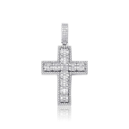 Baguette Diamond Cross Necklace