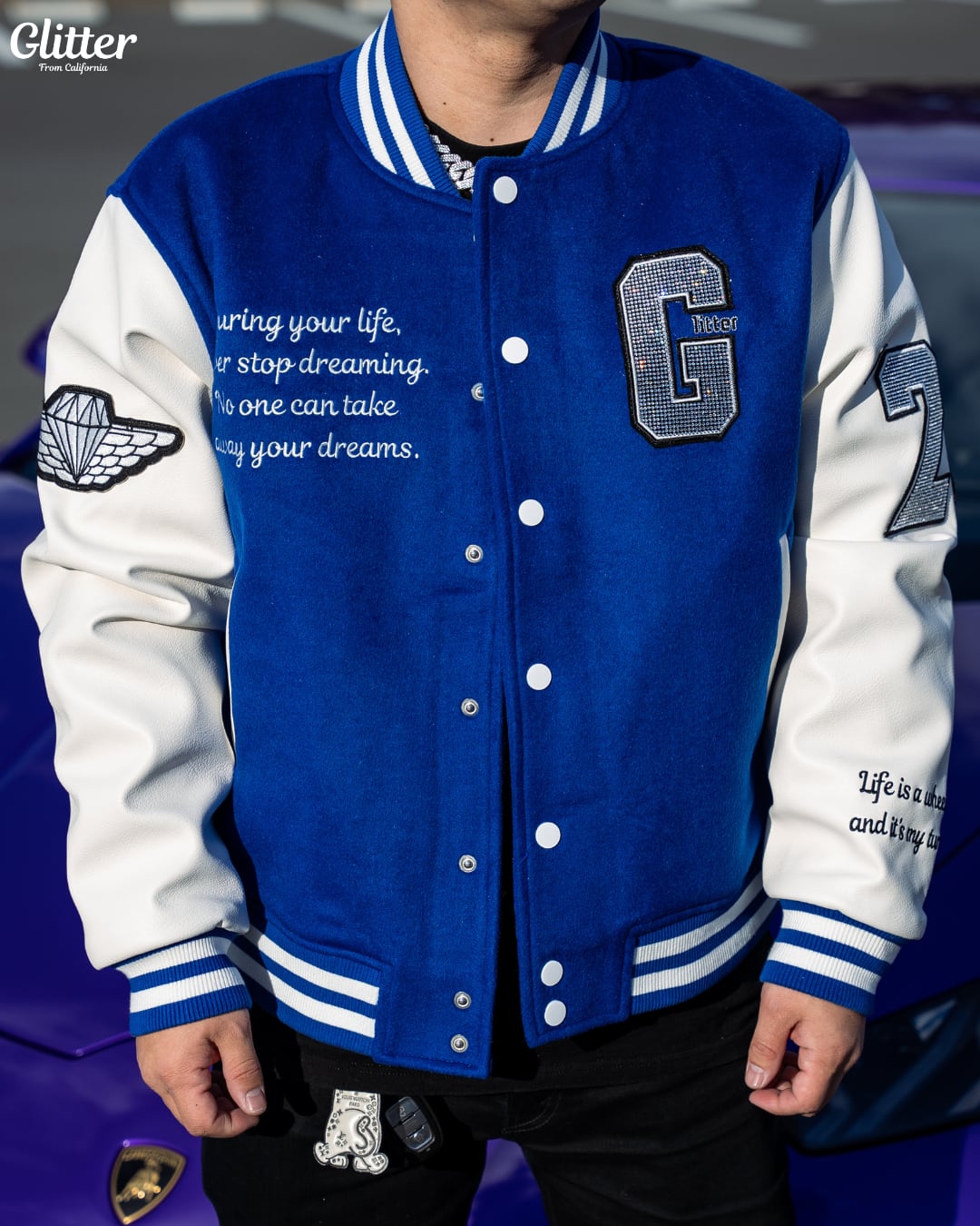 Glitter '20 Stadium Jacket【LA BLUE】