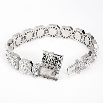 s925 Clustered Tennis Chain Bracelet【10mm】