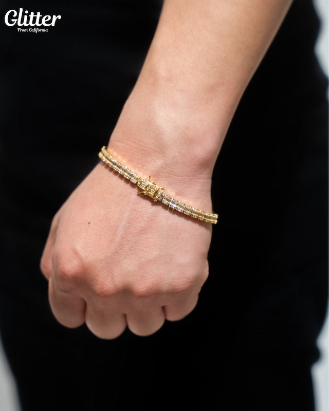 s925 Baguette Tennis Chain Bracelet