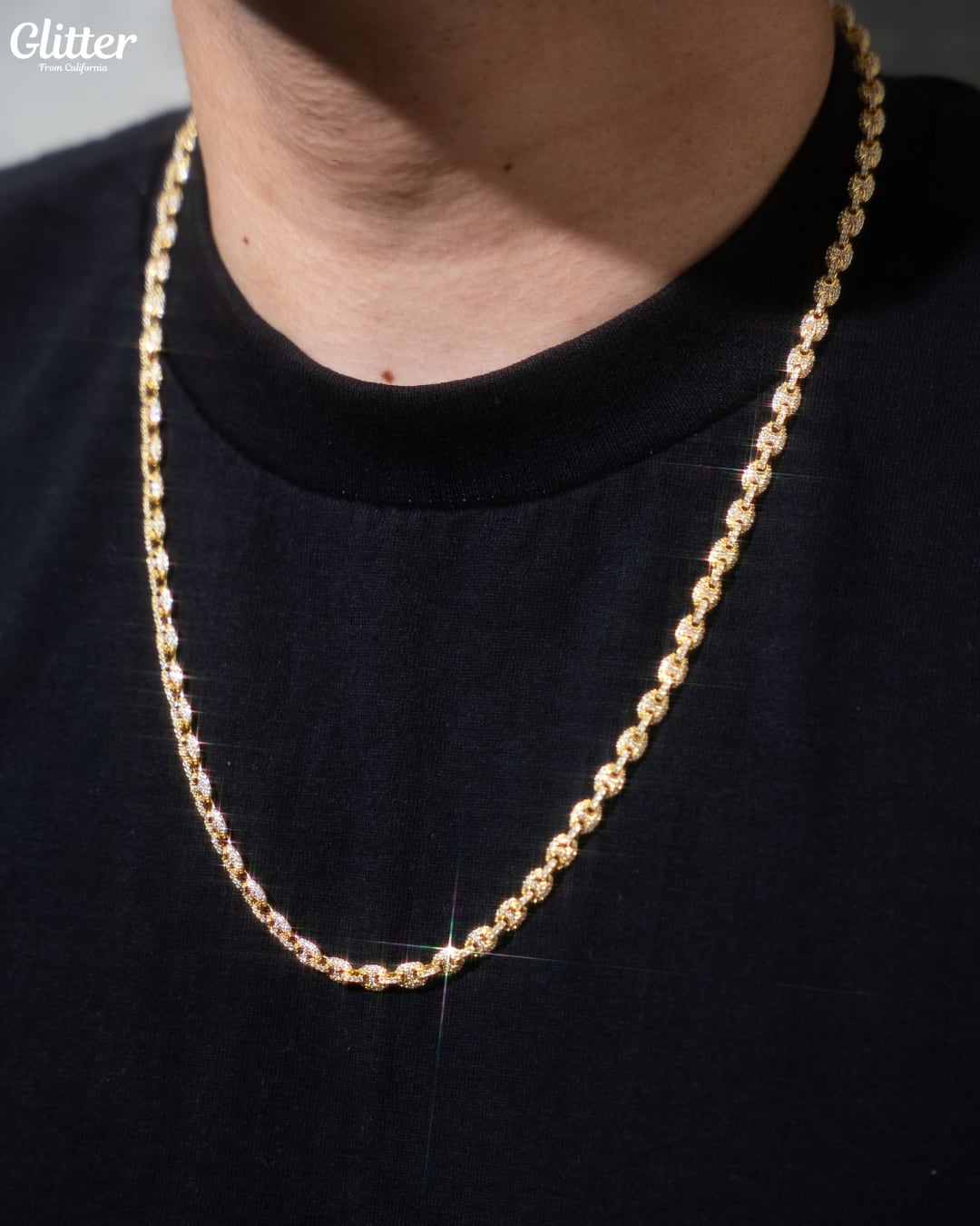 Iced Out Puffed Gucci Chain Necklace【5mm】