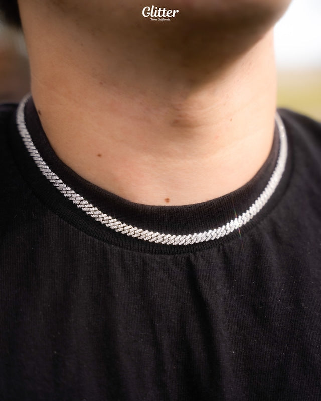s925 Iced Out Prong Chain 【5mm】