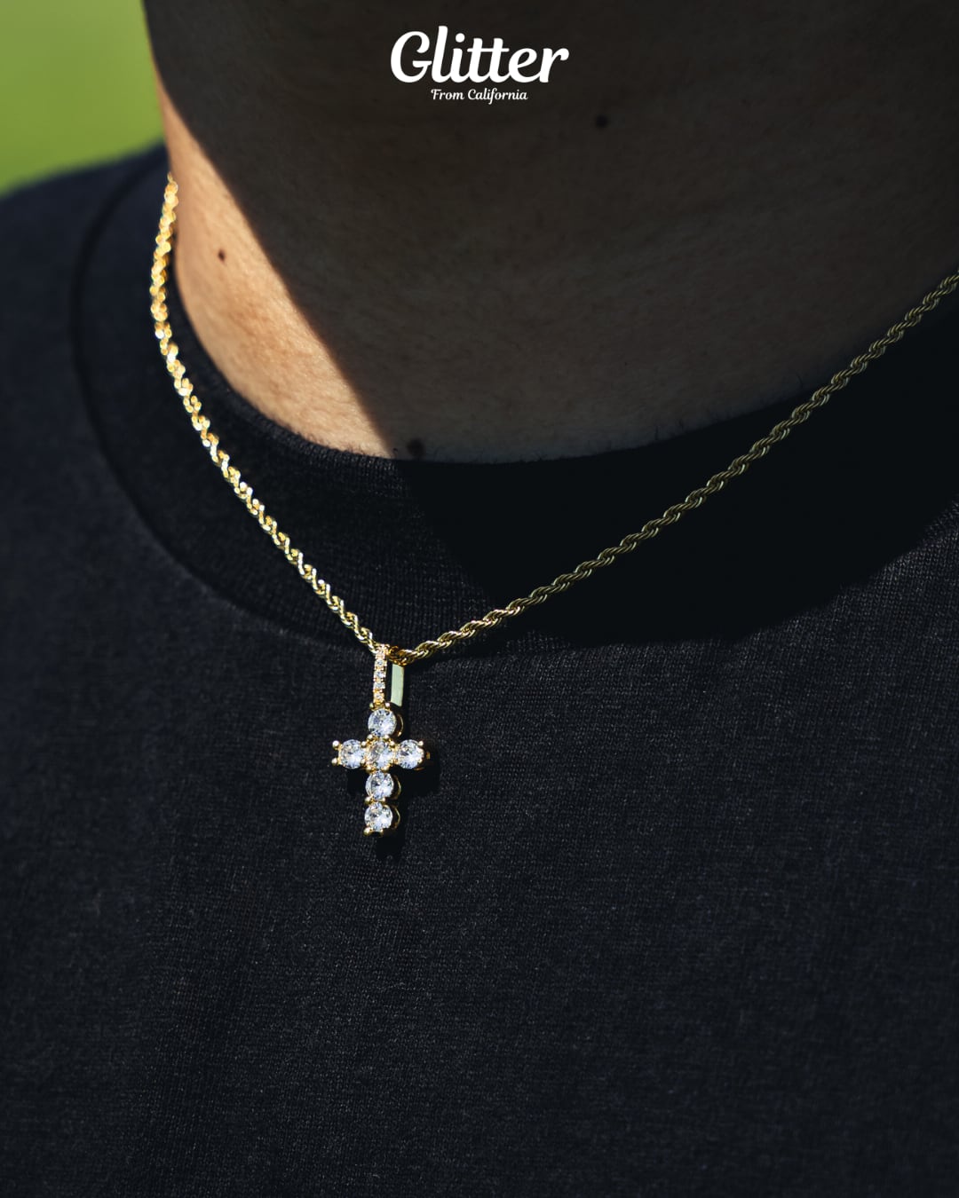 s925 Micro Diamond Cross Pendant【Gold / Silver】