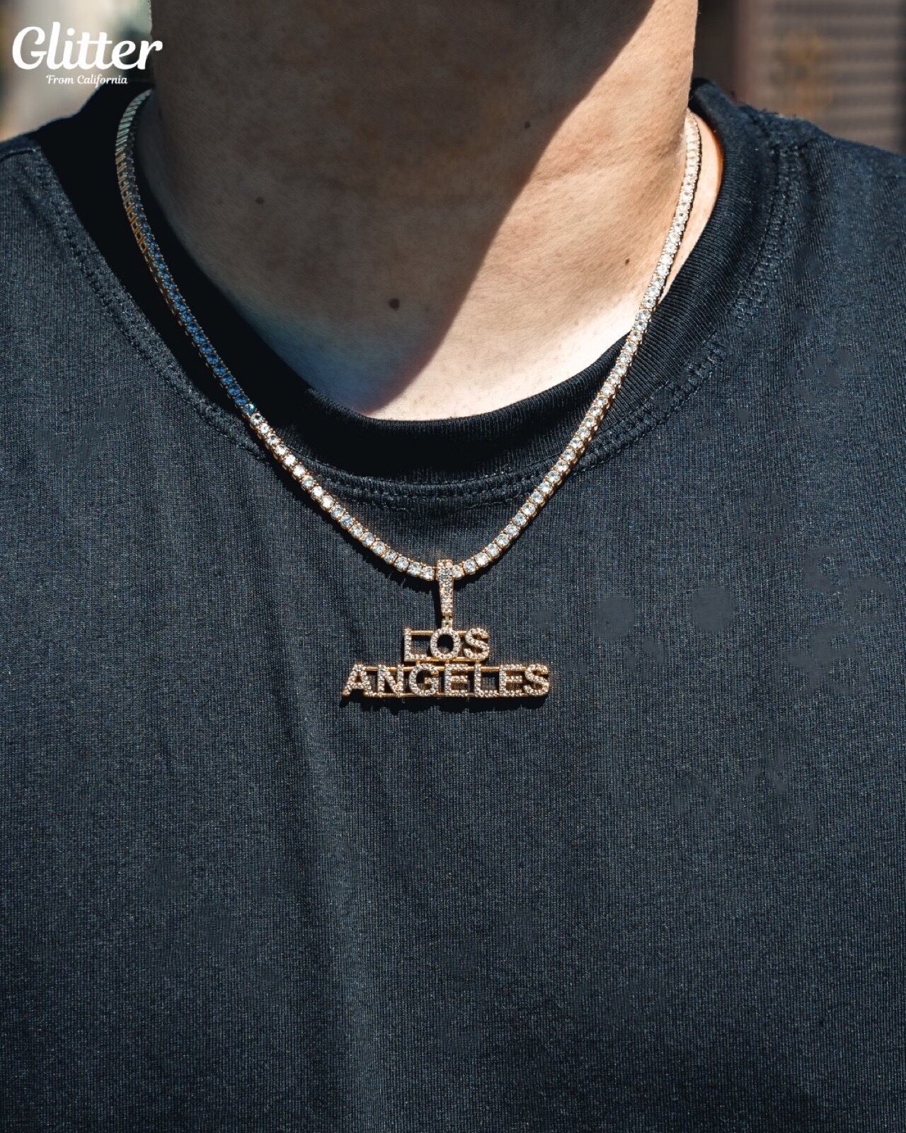 Iced Out Los Angeles Logo Pendant 【GOLD/SILVER】