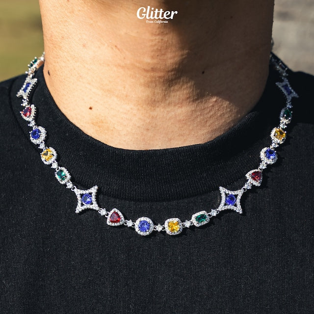 s925 Colored Gemstone Necklace