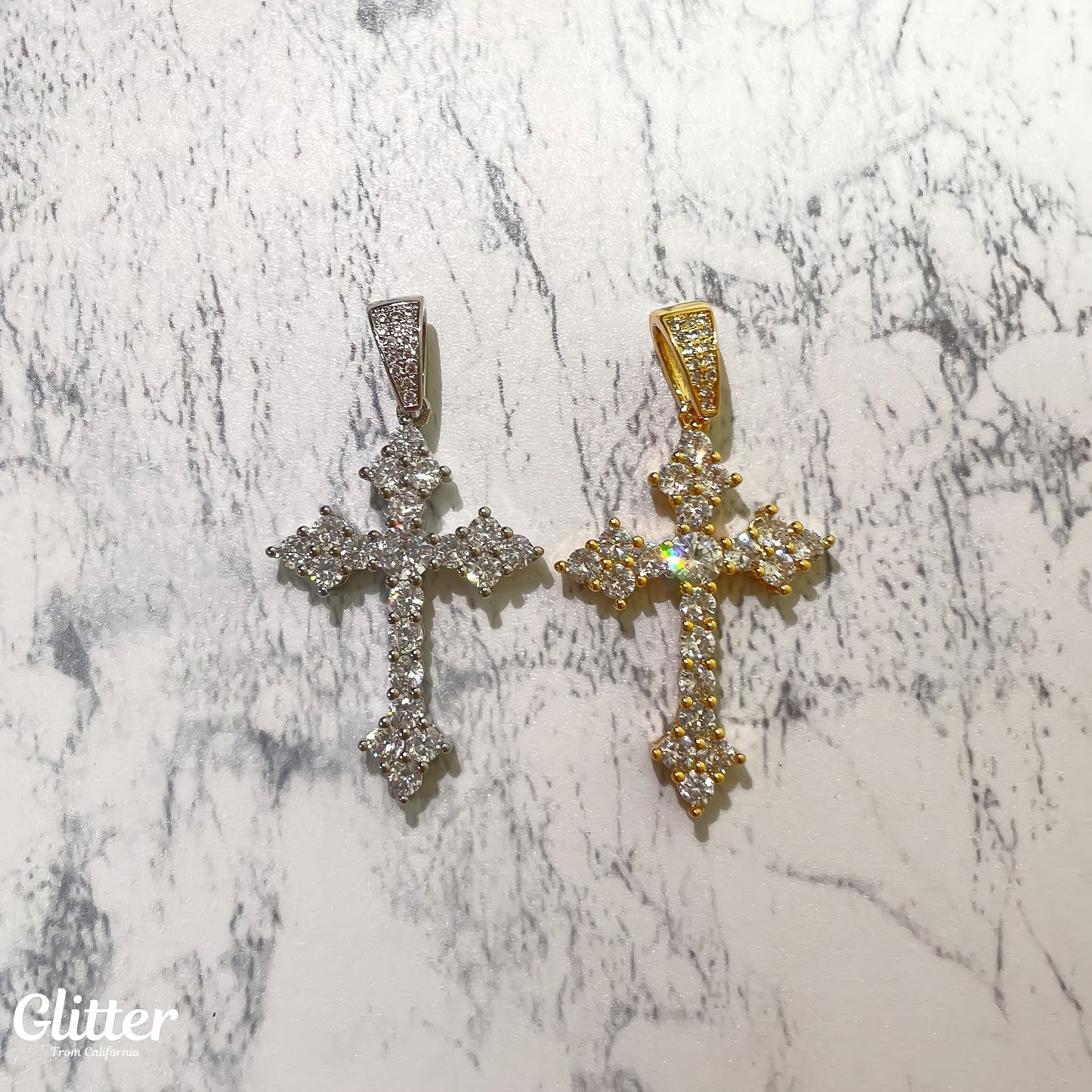 Iced Out Celtic Cross Necklace 【GOLD/SILVER】