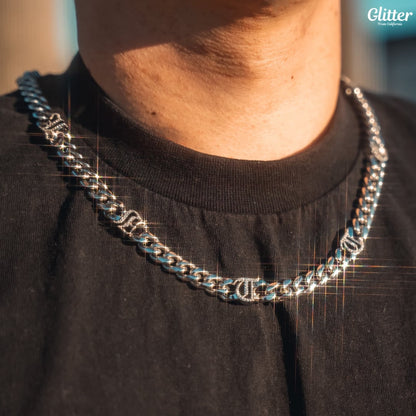 Iced Out GLITTER Logo Chain 【10mm】