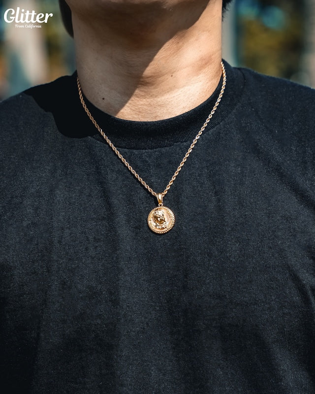 s925 Glitter Saint Mary Coin Pendant