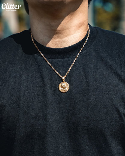 Glitter Saint Mary Coin Pendant