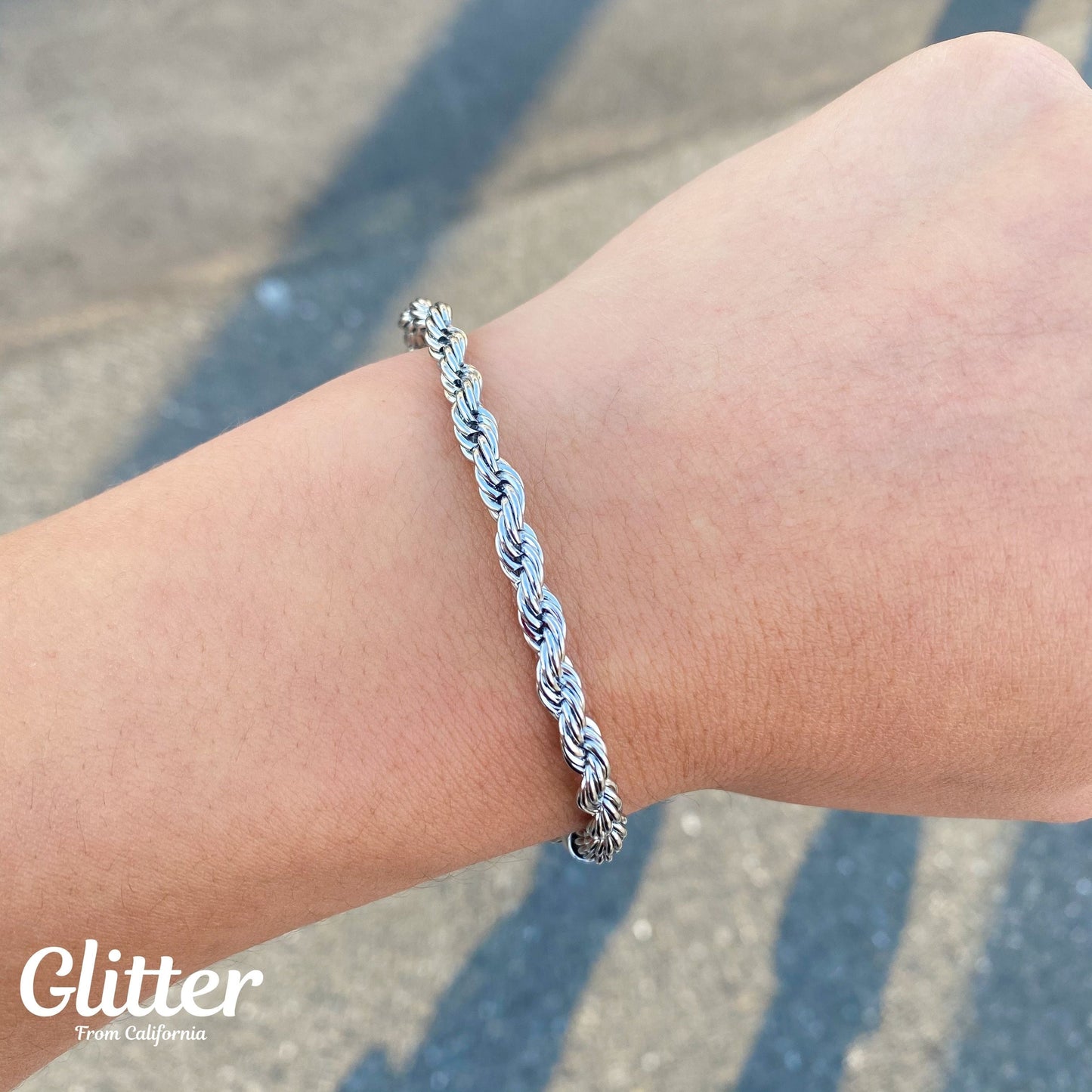 Diamond Cut Chain Bracelet 【5mm/SILVER】