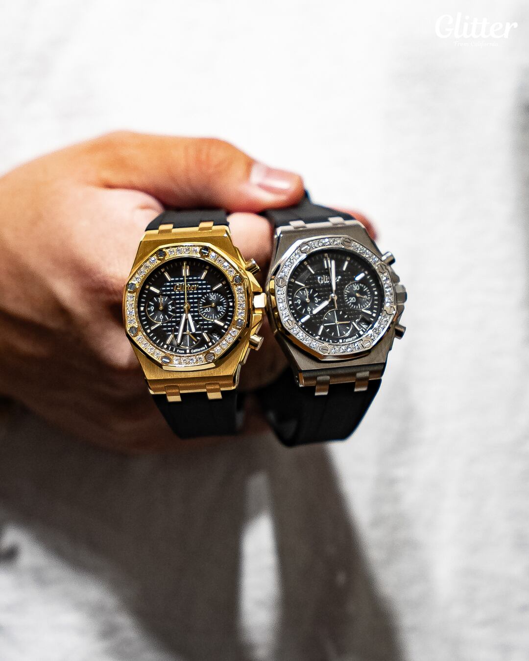 Iced Bezel California Rubber Watch 【GOLD】