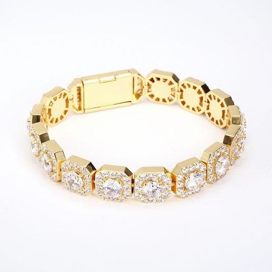 s925 Clustered Tennis Chain Bracelet【10mm】