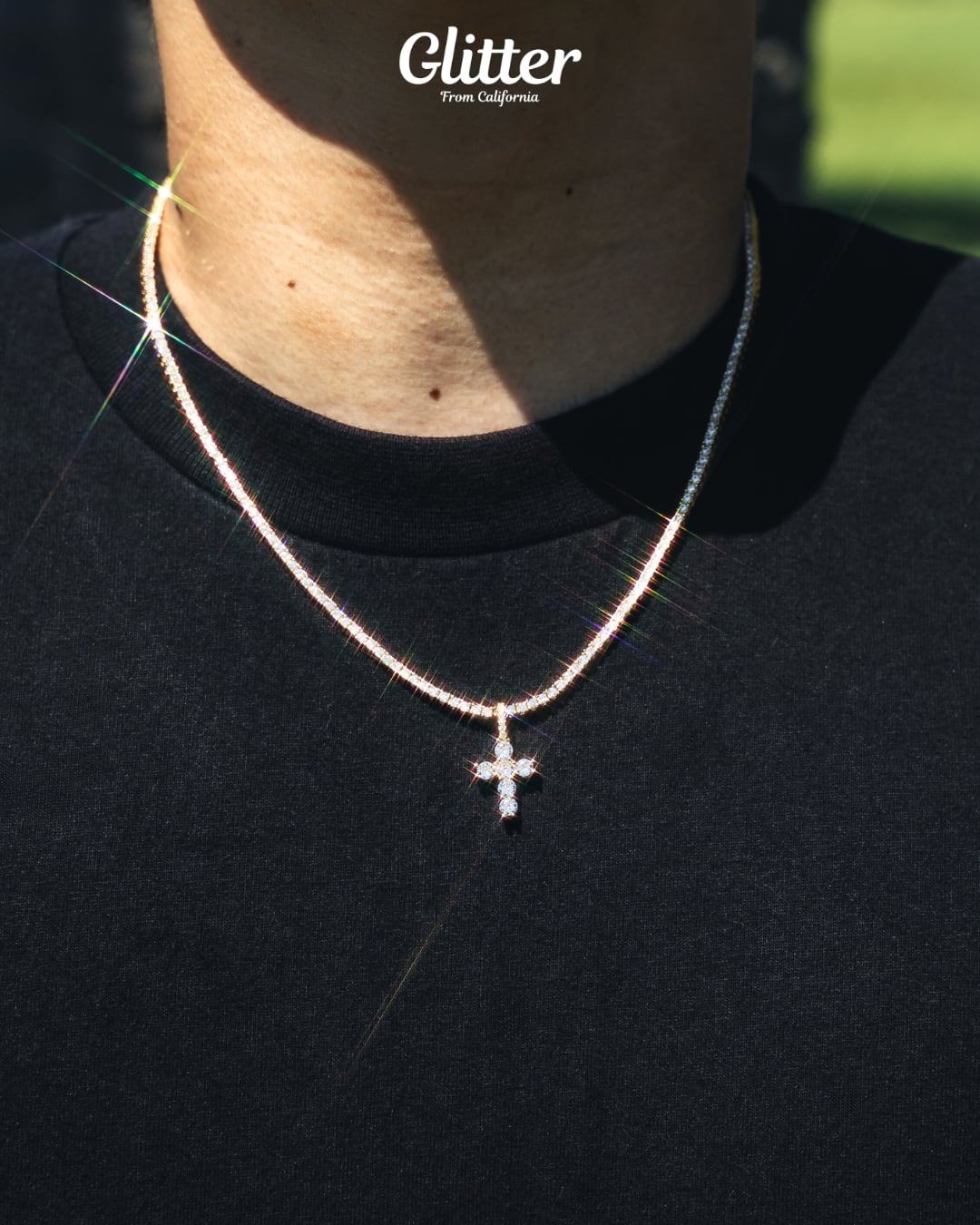 s925 Micro Diamond Cross Pendant【Gold / Silver】