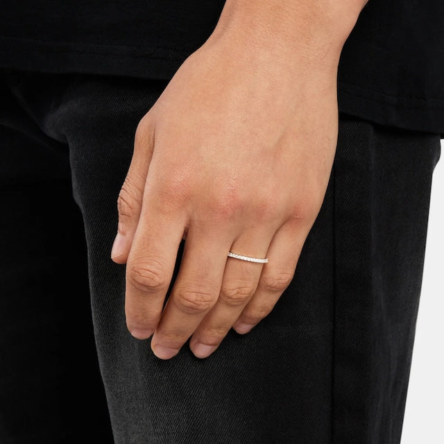 s925 Single Layer Diamond Band Ring 【2mm】