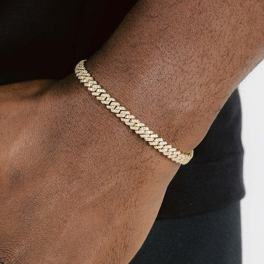 s925 Iced Out Prong Chain Bracelet 【5mm】