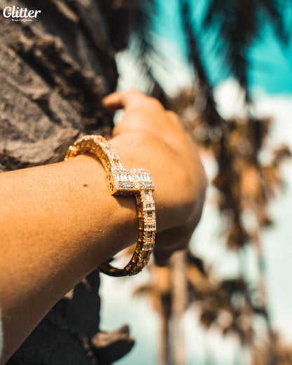 Iced Out Baguette Clip Bracelet