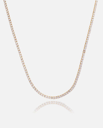 Round Cut Tennis Necklace 【GOLD / SILVER】