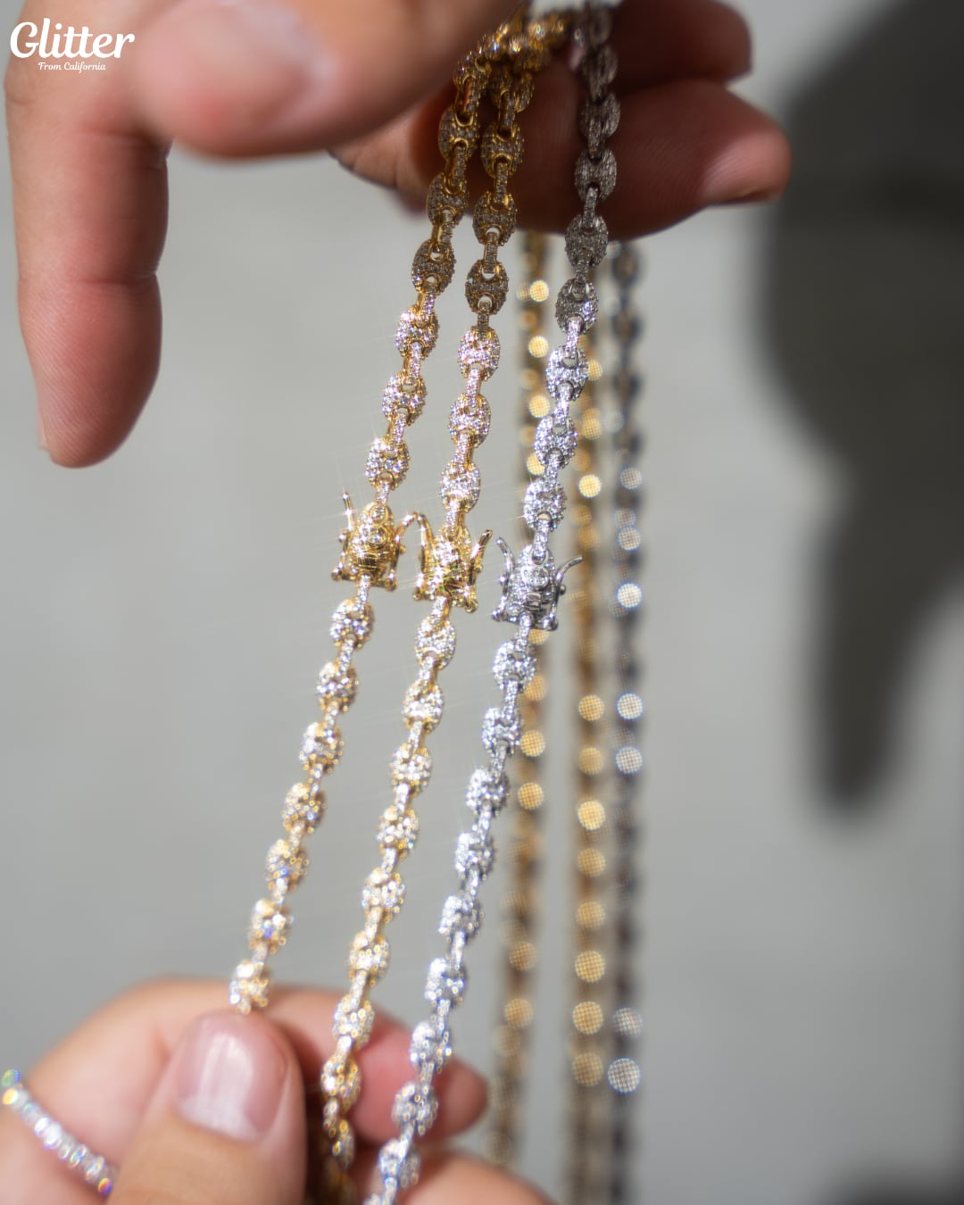 Iced Out Puffed Gucci Chain Necklace【5mm】