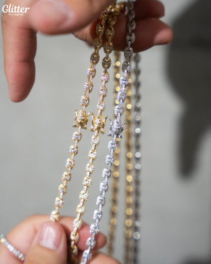 Iced Out Puffed Gucci Chain Necklace【5mm】