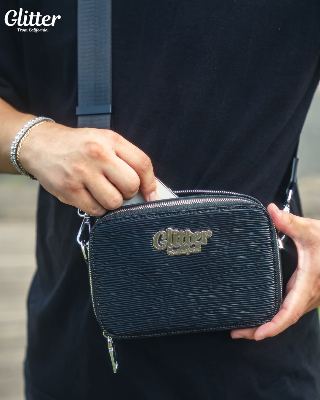Glitter Leather Bag