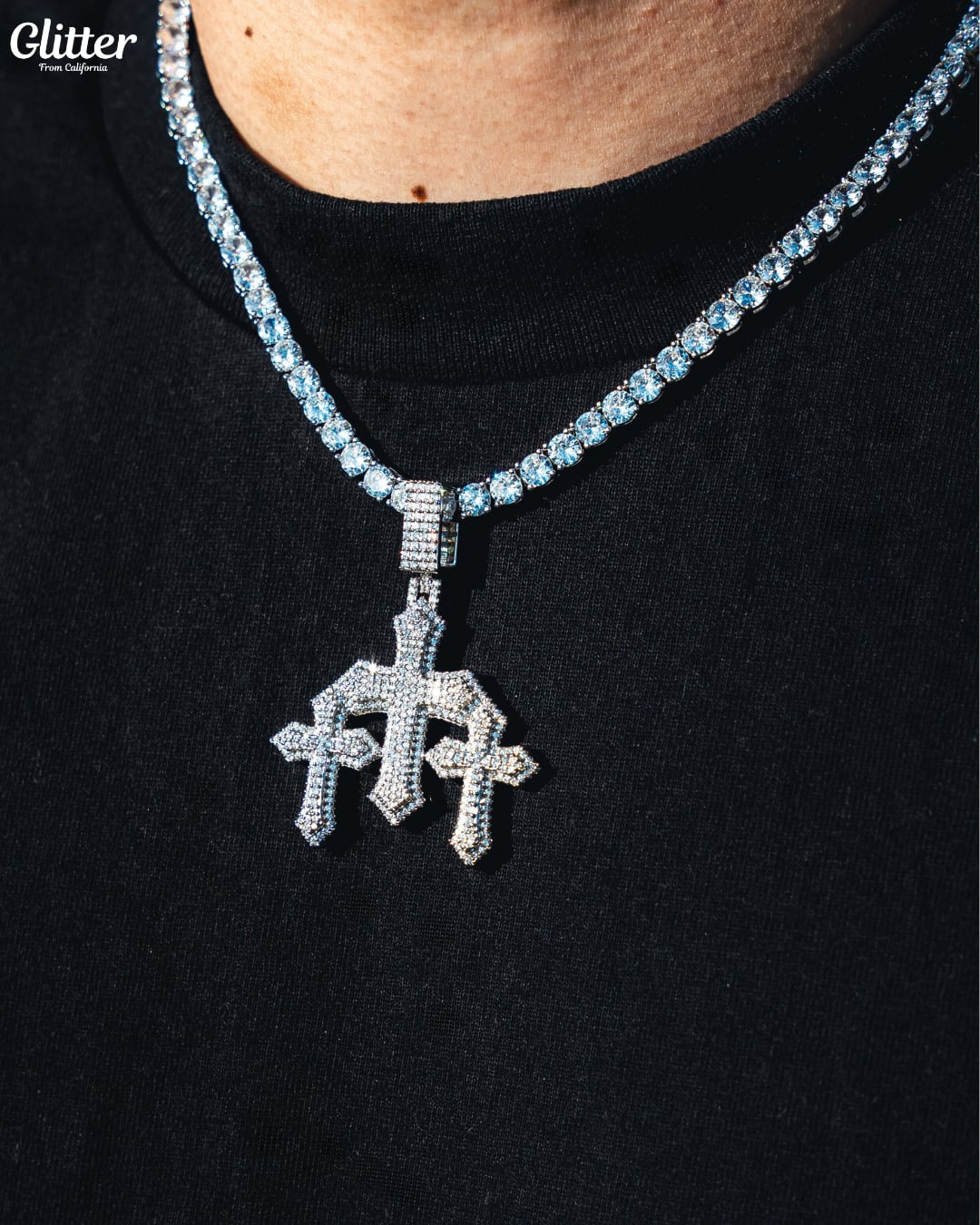 Iced Out Triple Cross Pendant 【GOLD /SILVER】