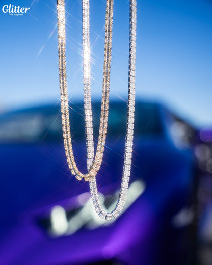 Baguette Tennis Chain Necklace【5mm】