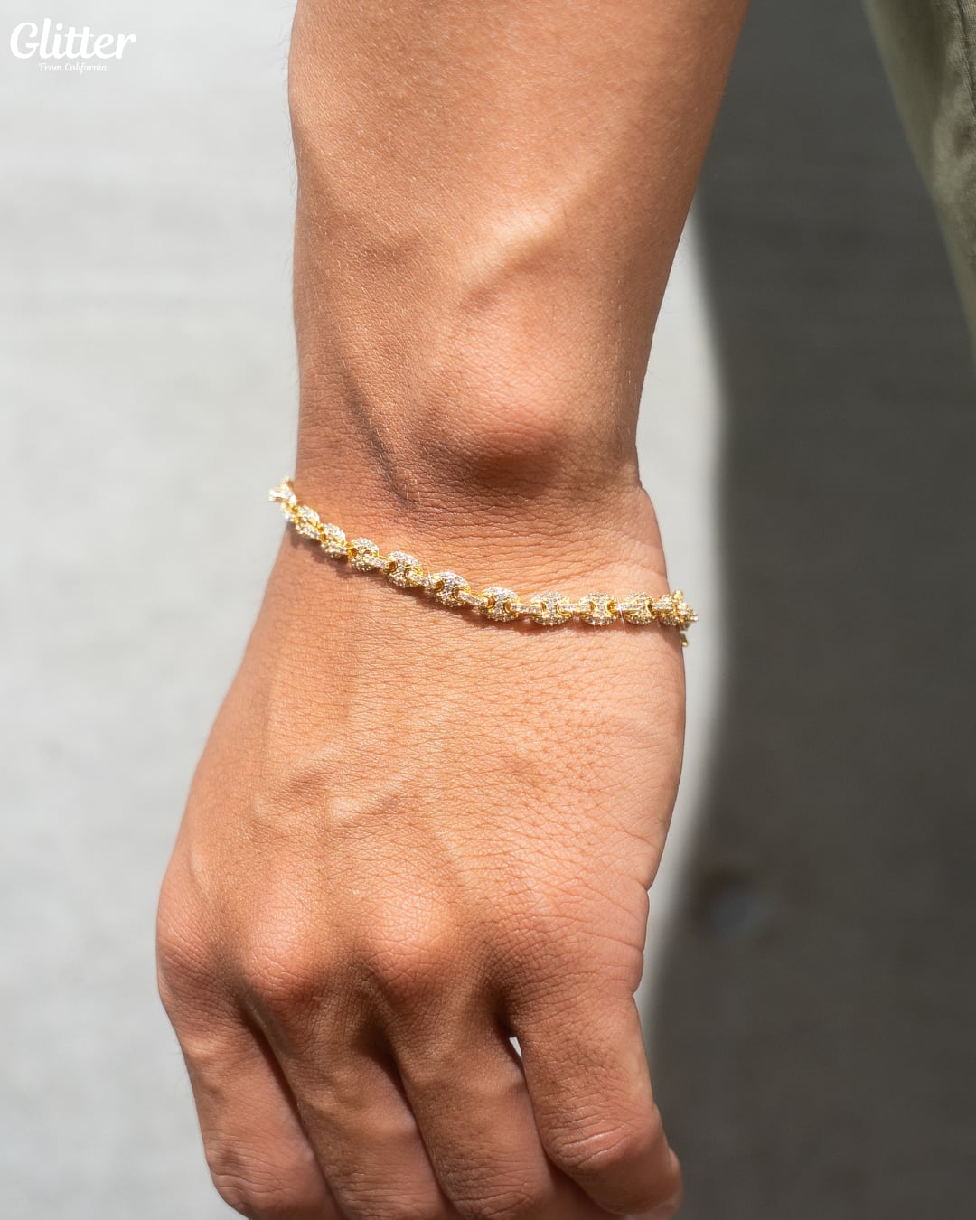 Iced Out Puffed Gucci Chain Bracelet【5mm】