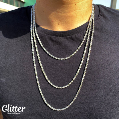 Diamond Cut Rope Chain 【3mm/SILVER】