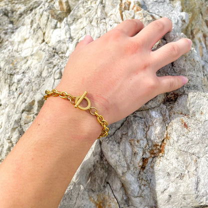 316L Toggled Bracelet 【7mm/GOLD】