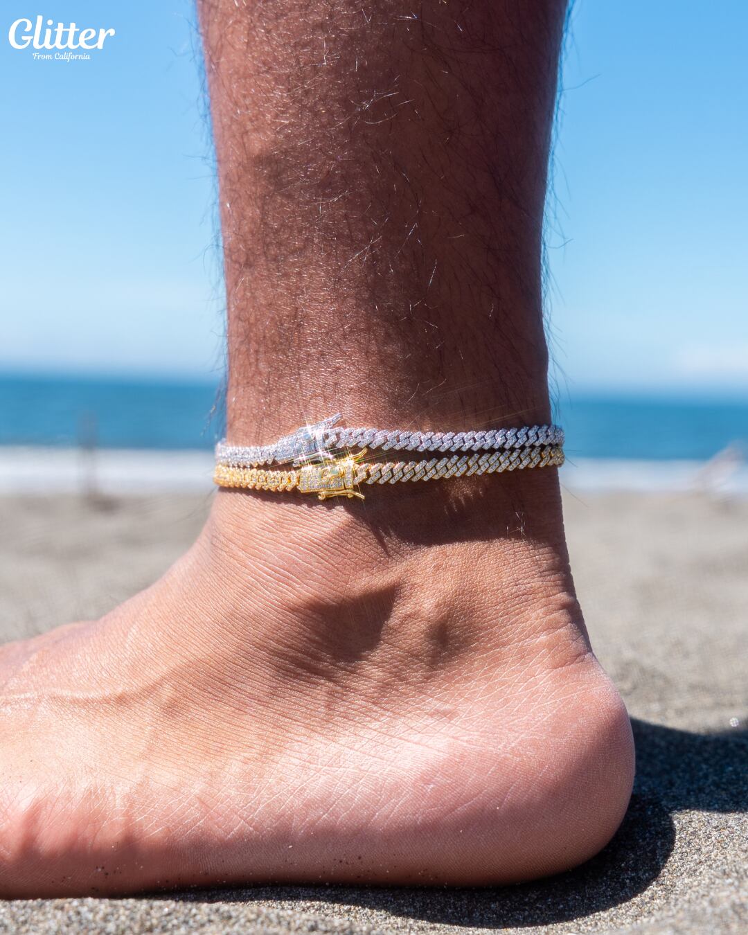 Iced Out Prong Chain Anklet – Glitter